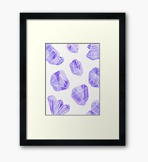 Pastel Purple Amethyst Crystal Watercolour Framed Print