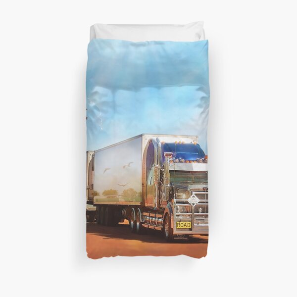 Kenworth Truck with three tailers Duvet Cover