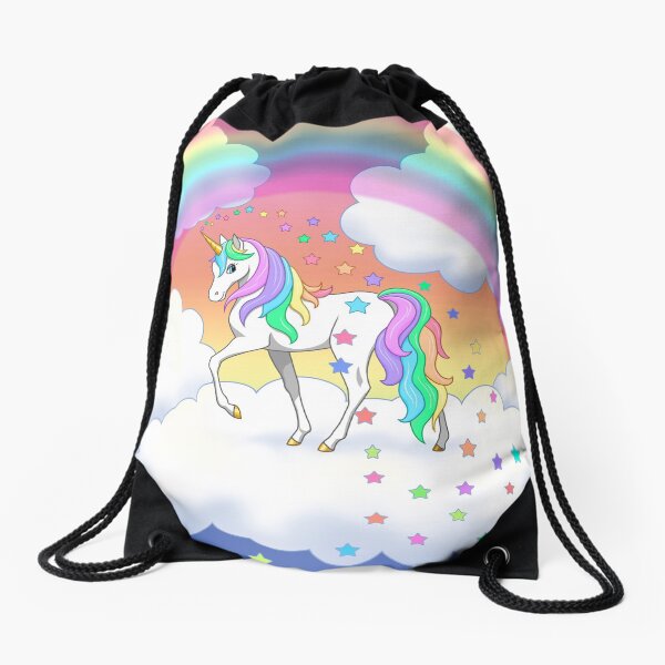 Item preview, Pretty Rainbow Unicorn Clouds Colorful Falling Stars designed and sold by csforest.