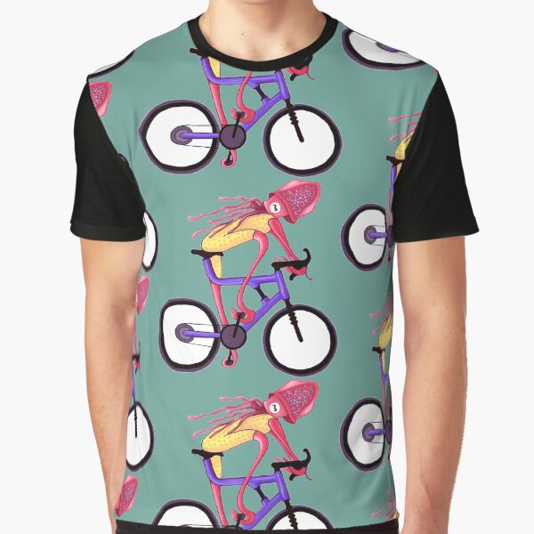 Bicycle Squid - Mountain Biker Graphic T-Shirt
