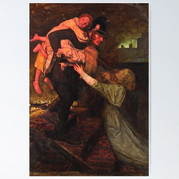 Item preview, The Rescue (Millais) designed and sold by ArtHistorical.