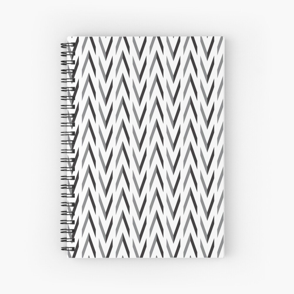 Geometric pattern - simple, black & grey Spiral Notebook