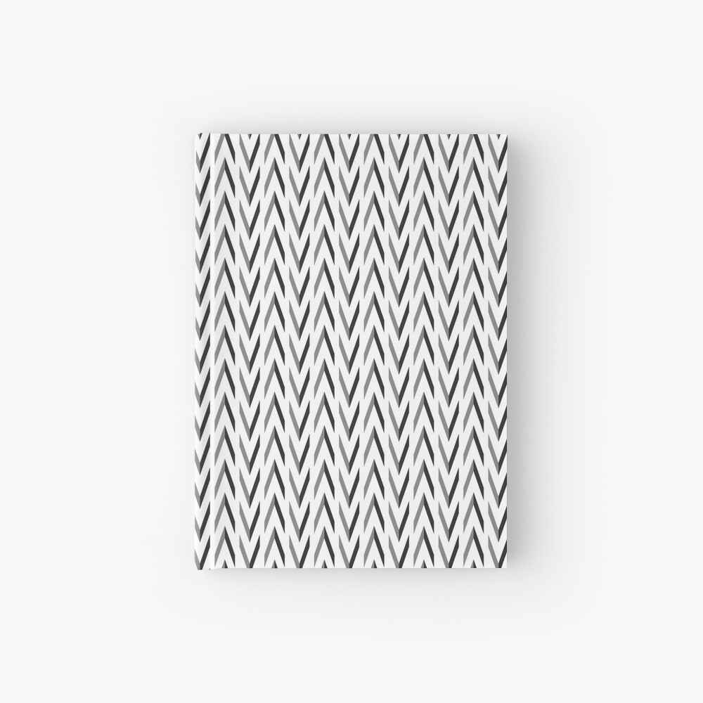 WE PERCEIVE | Geometric pattern - simple, black & grey Hardcover Journal