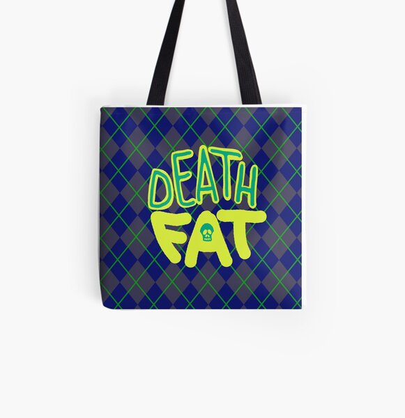 Death Fat Skull All Over Print Tote Bag