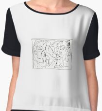 Womens T-Shirt #Artistandhismodel #PabloPicasso #Neoclassicist #Surrealist #Period #Surrealism #genrepainting #Musée #Picasso #Paris #France #modernart #illustration #art #design #chalkout #vector Chiffon Top