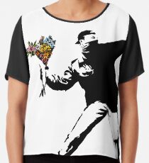 Banksy - Rage, Blumenwerfer Chiffontop