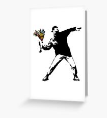 Banksy - Rage, Flower Thrower Greeting Card