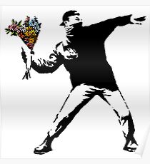 Banksy - Rage, Blumenwerfer Poster