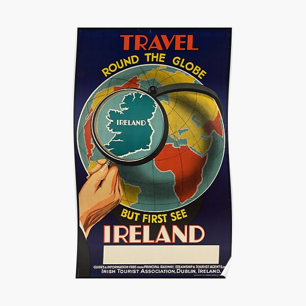 Vintage Ireland Travel Vacation Holiday Advertisement Art Poster Poster