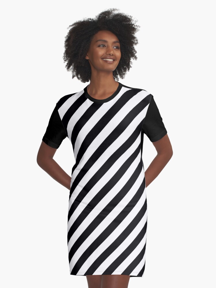 Rayas Verticales Blancas Y Negras Vestido Camiseta Rayas Verticales Blancas Y Negras Vestido Camiseta