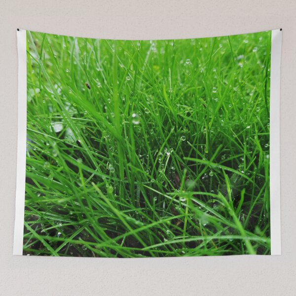Item preview, Save nature, dew grass, nature lovers, green leaves, pattern designed and sold by Collagedream.
