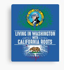 Washington Home California Roots State Tree Flag Art Gift Canvas Print
