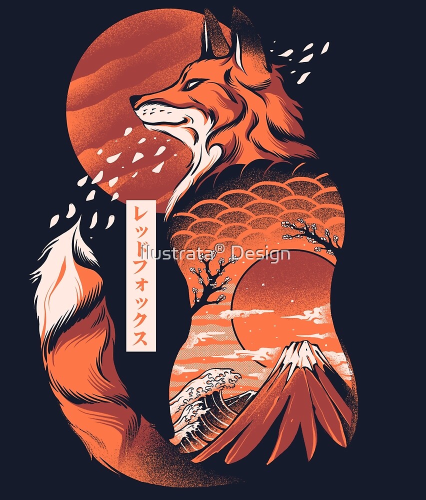 "Japanese fox" by Ilustrata Design Redbubble