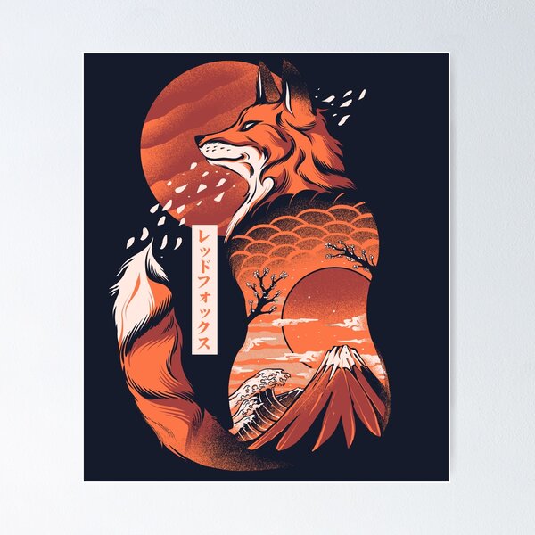 Item preview, Japanese fox designed and sold by Ilustrata®.