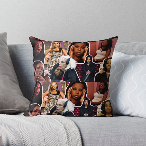 Tiffany Pollard, collage, montage, Flavorette, Celebrity memes, Reality tv, Puns, Banter, Jokes, Funny moments, Gift ideas, Good vibes Throw Pillow
