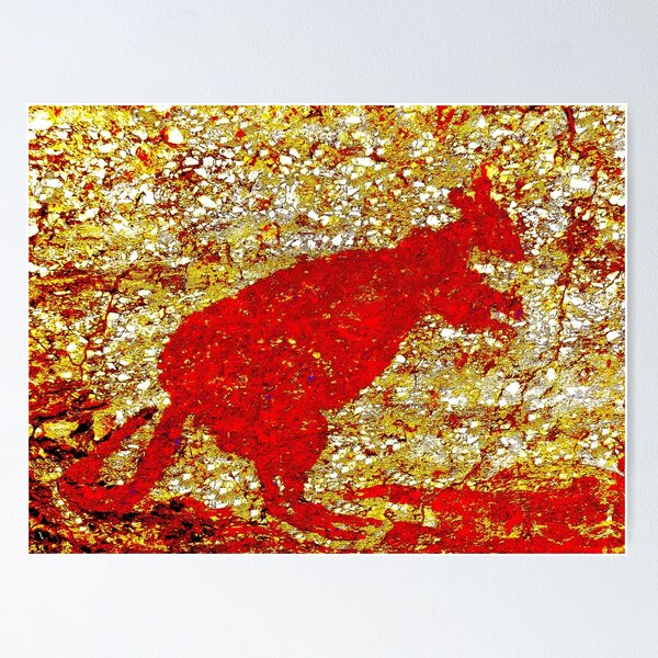 Item preview, Pop Art Rock Art -Kangaroo - Red designed and sold by LexaTHarpell.