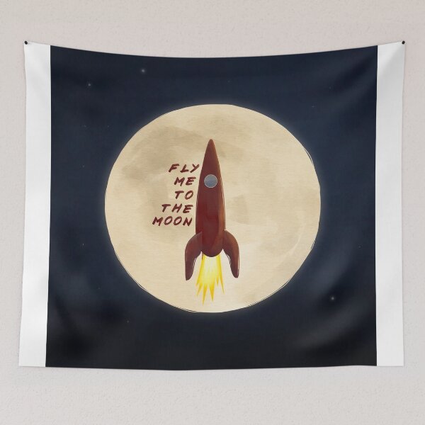 Item preview, Fly me to the moon, on dark background designed and sold by jonathankemp.