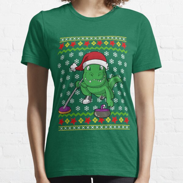 Santa Claus Ride T-rex Reinderr Ugly Christmas Sweater Long Sleeve T-Shirt
