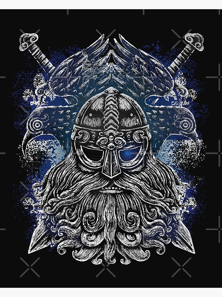 Odin Viking Quebec Flag Patriot With Huginn And Muninn Crows Ravens Grunge Norse Mythology Black Background Hd High Quality Postcard By Iresist Redbubble