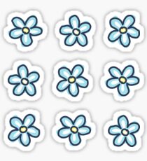 Blaue Blumen (9er Pack) Sticker