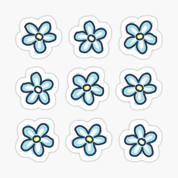 Blue Flowers (9 Multi Pack) Sticker