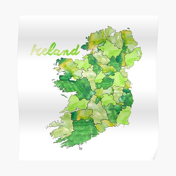 Watercolor Countries - Ireland Poster