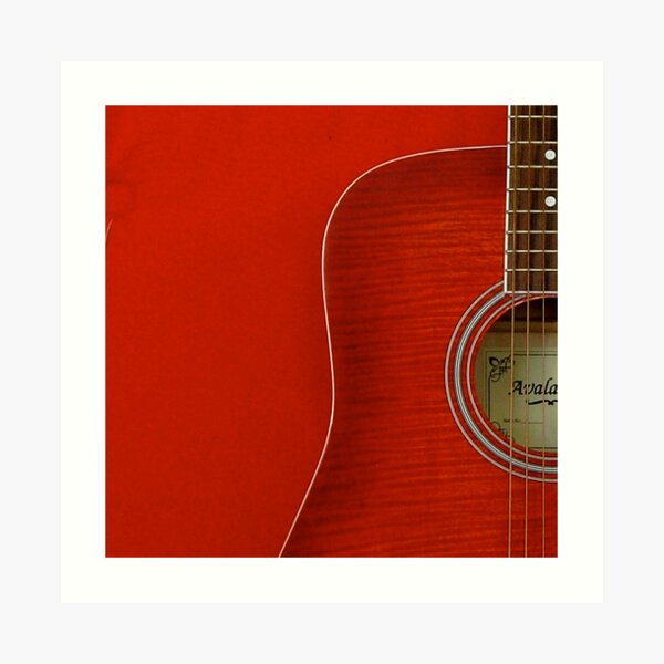 Red Guitar Art Print