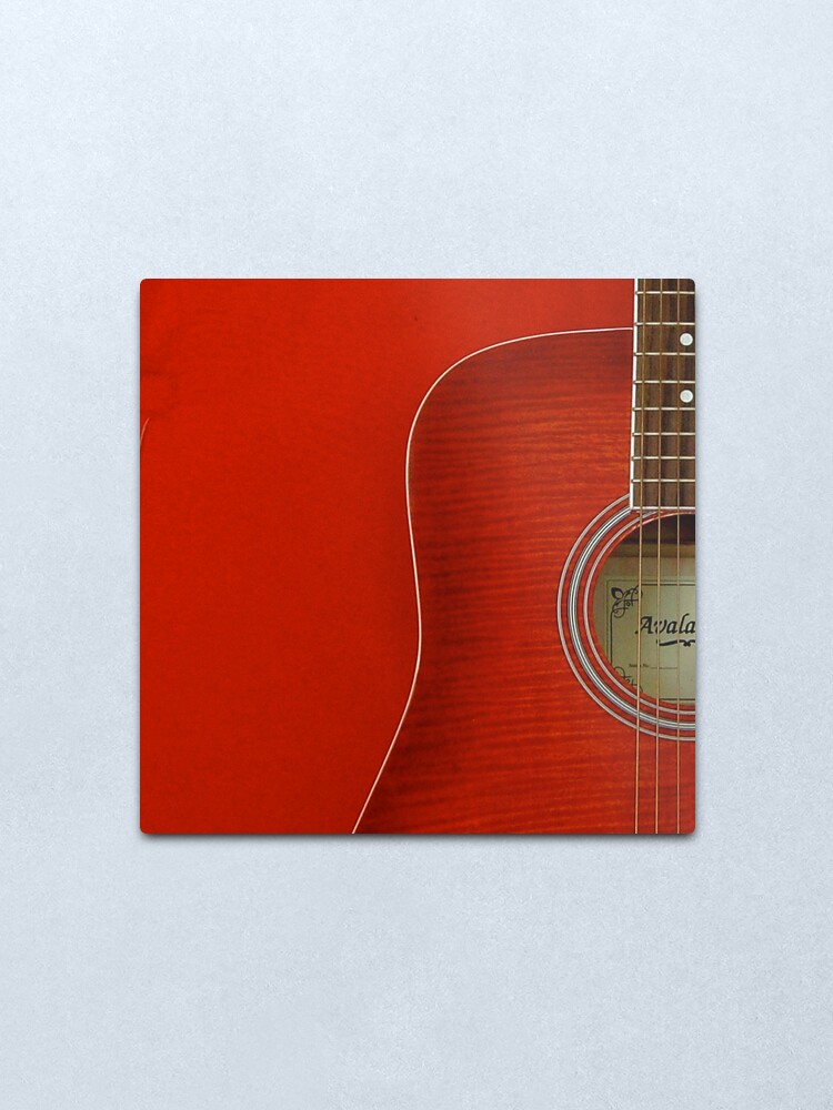 Alternate view of Red Guitar Metal Print