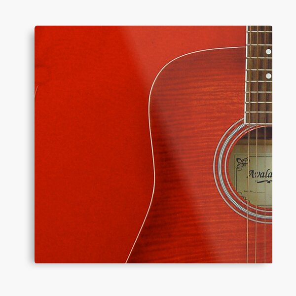 Red Guitar Metal Print
