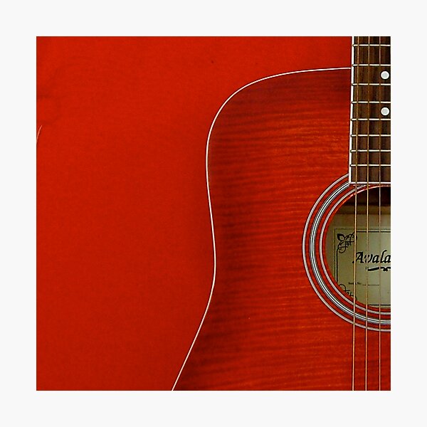 Red Guitar Photographic Print
