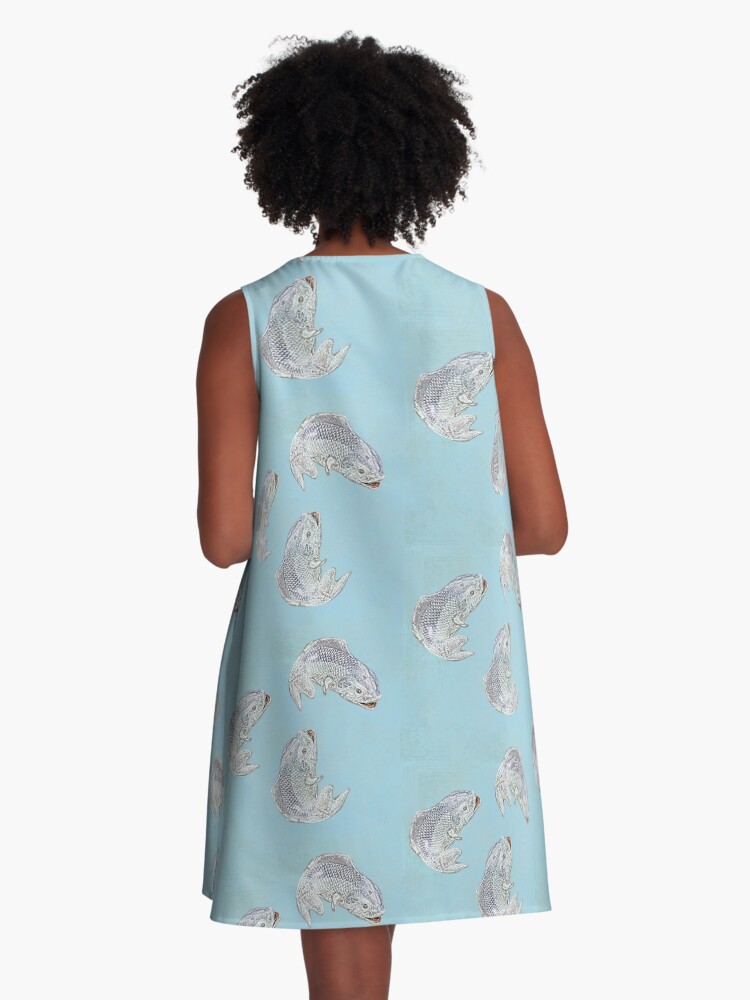 Thumbnail 3 of 4, A-Line Dress, Fish are jumpin' designed and sold by anni103.