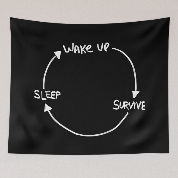 Item preview, Daily Routine - Wake up, Survive, Sleep designed and sold by RAWWR.