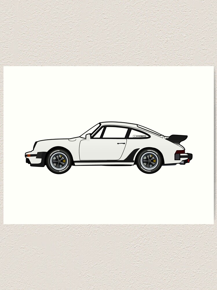Porsche 911 Turbo 930 White Art Print By Bocktime Redbubble