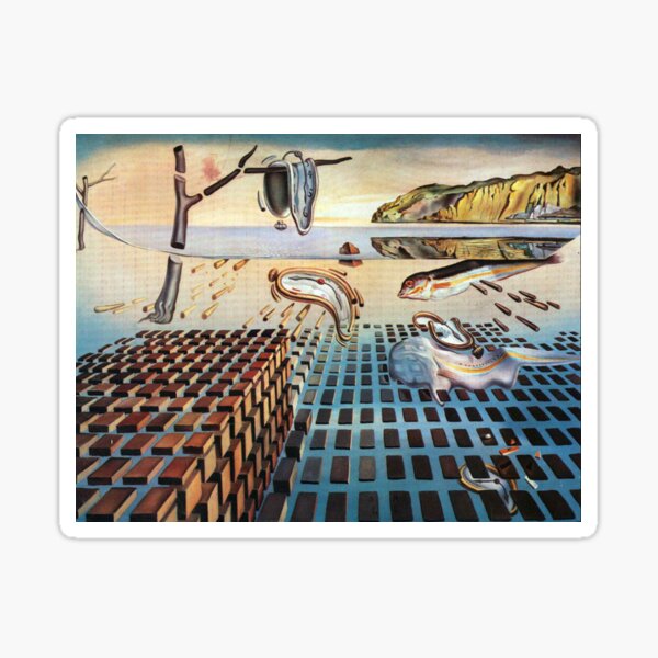 Salvador, Dali, surrealist. The Disintegration of the Persistence of Memory (1952-1954). Sticker