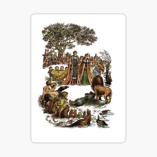Item preview, The Coronation of King Frank and Queen Helen - The Magician's Nephew - Sticker designed and sold by aclmohle.