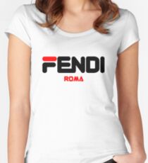 Camiseta entallada de cuello ancho Fendi Roma