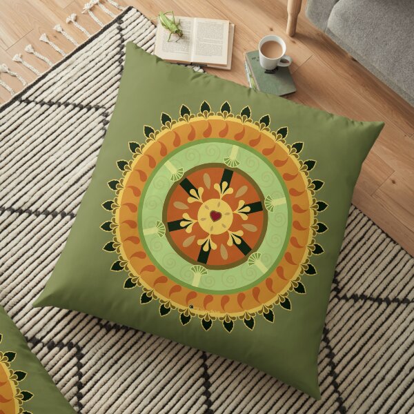 Citrus Heart Floor Pillow