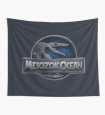 Mesozoic Ocean. Mosasaurus Logo. Wall Tapestry