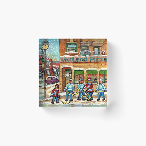 Item preview, VERDUN CORNER STORE RESTAURANT PAINTING WELLINGTON STREET SCENES MONTREAL PIZZA HOCKEY ART C SPANDAU designed and sold by Carole  Spandau.