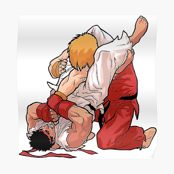 Ken and Ryu Jiu Jitsu Moment - Martial Arts Poster