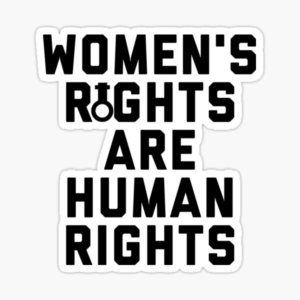 Vista previa del artículo con la obra «Los derechos de las mujeres son derechos humanos.», diseñado y vendido por ScapegoatPrints.