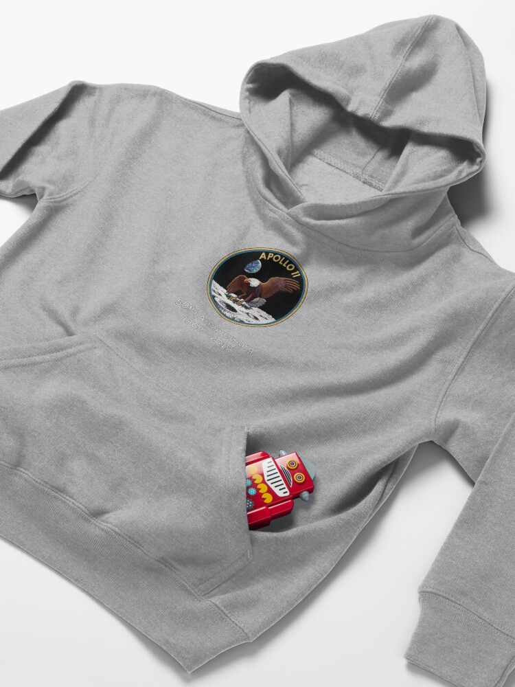 Alternate view of Apollo 11 NASA 50th Anniversary Moon Landing Kids Pullover Hoodie
