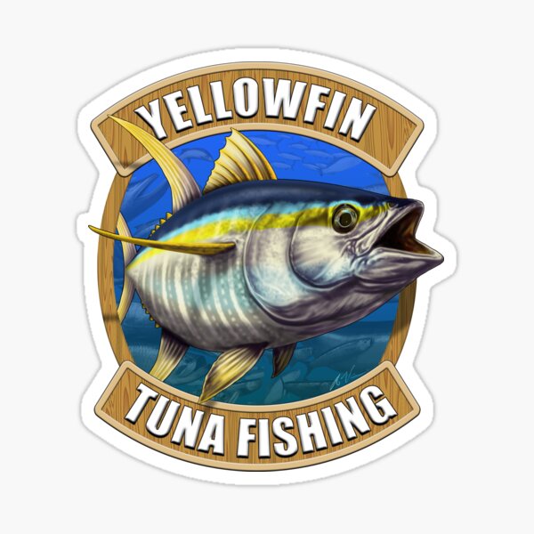 Yellow Fin Tuna Swim Fish Fishing Fisherman Car Bumper Vinyl