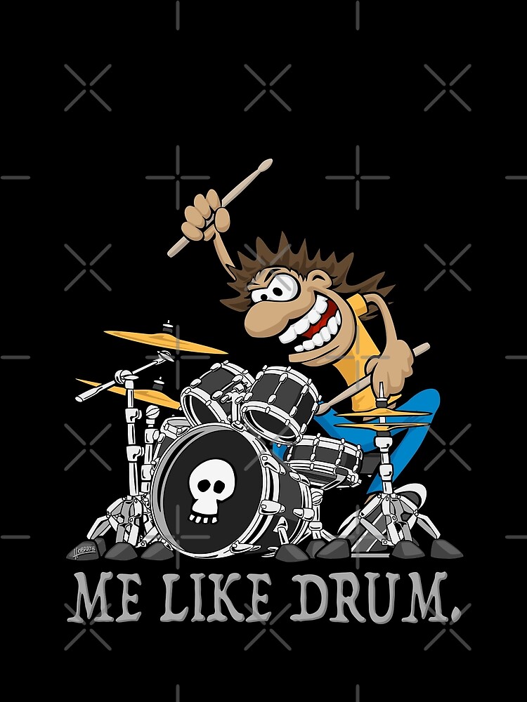 Me Like Drum. Wild Drummer Cartoon Illustration by hobrath
