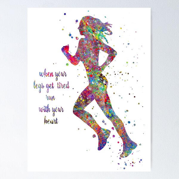 Item preview, Running woman, running, when your legs get tired run with your heart designed and sold by Rosaliartbook.