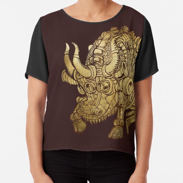 golden mechanical bull Chiffon Top