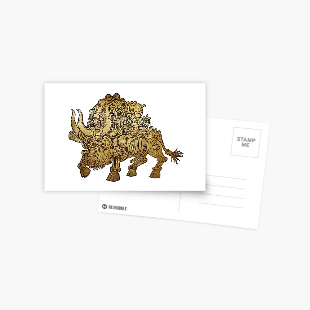 golden mechanical bull Postcard