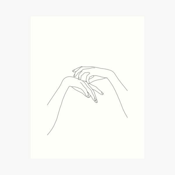 Item preview, Hands line drawing illustration - Clea designed and sold by TheColourStudy.