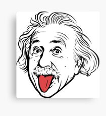Lienzo metálico Ilustraciones de Albert Einstein Con su famosa foto que muestra la lengua, camisetas, impresiones, pósters, bolsos