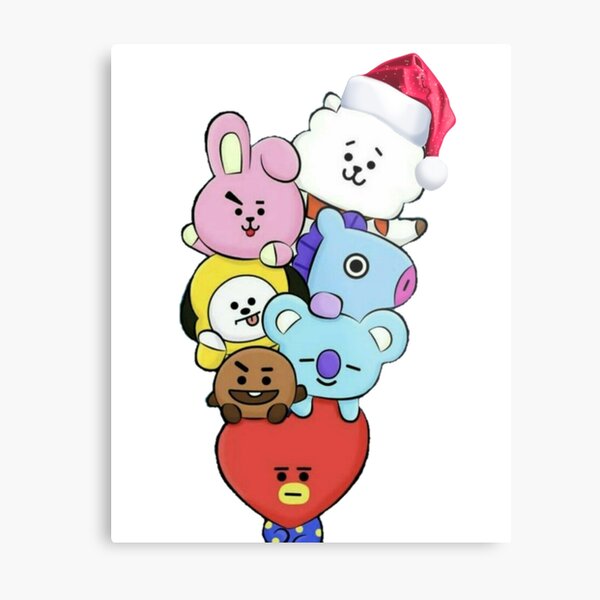 bt21 christmas metal print by ourbtsarmy redbubble